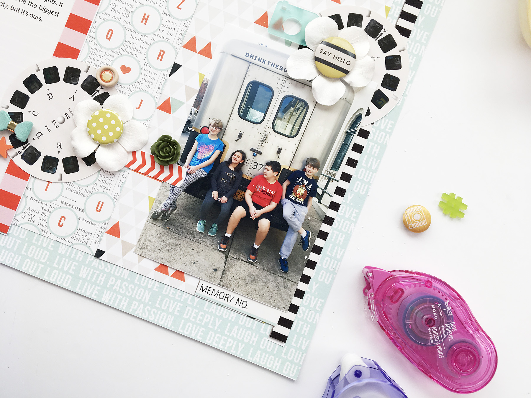 Theresa Moxley Hybrid Scrapbook Layout | Say Hello ft Sahlin Studio Quickpages