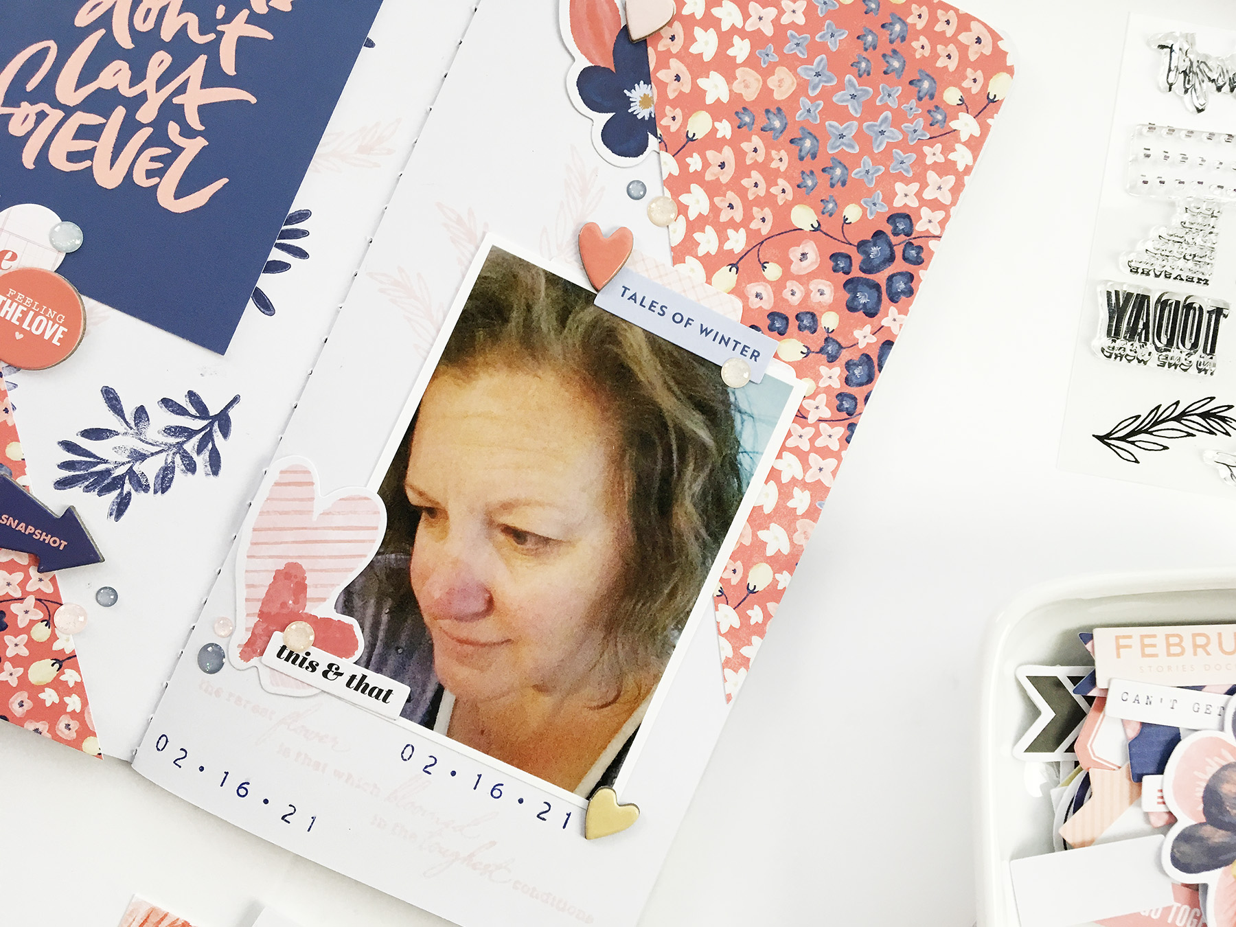 Travelers Notebook Layout | Storms ft Cocoa Daisy Denim and Blush