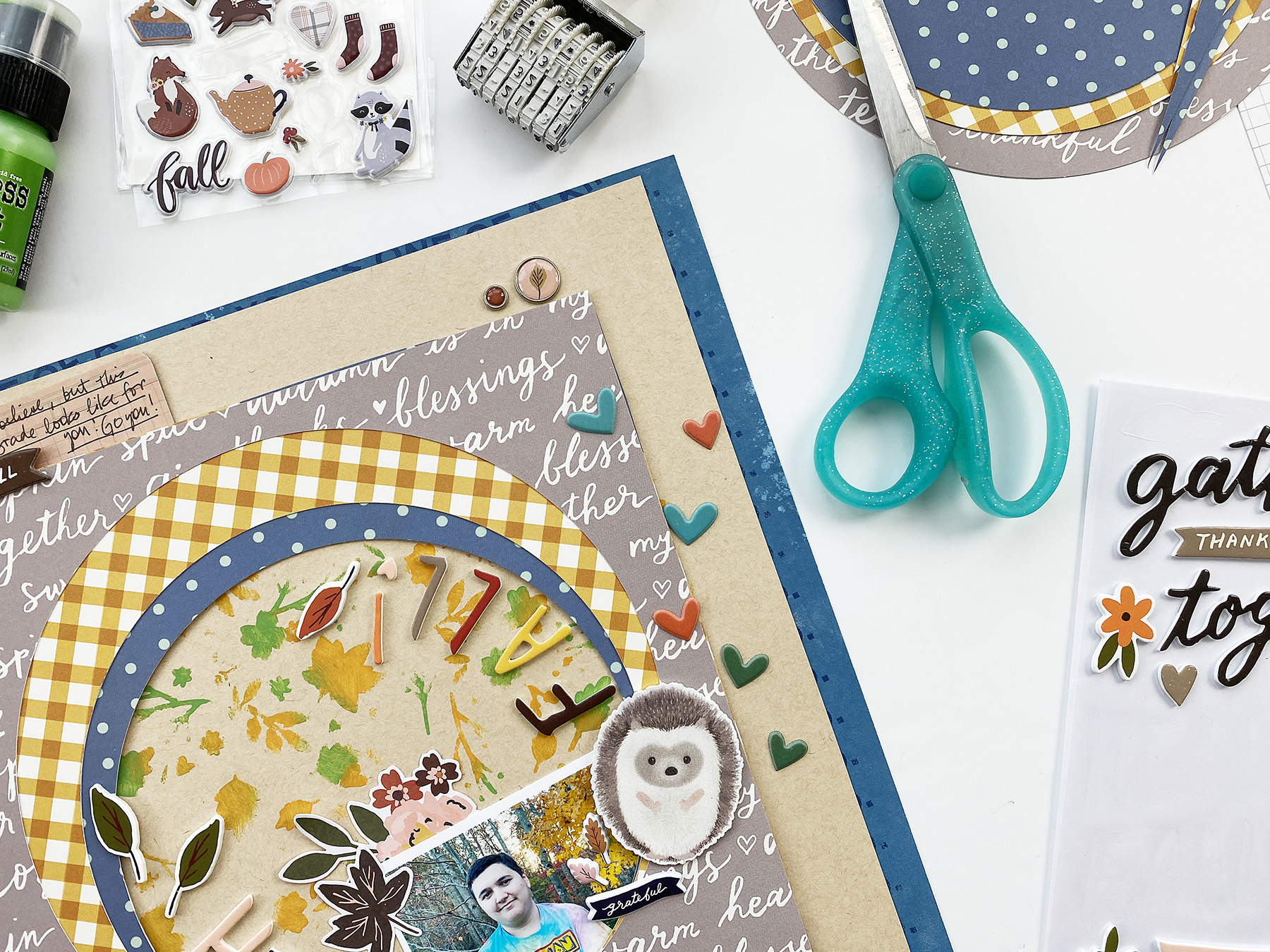 Theresa Moxley Traditional Scrapbook Layout | Hello Fall ft Simple Stories Cozy Days