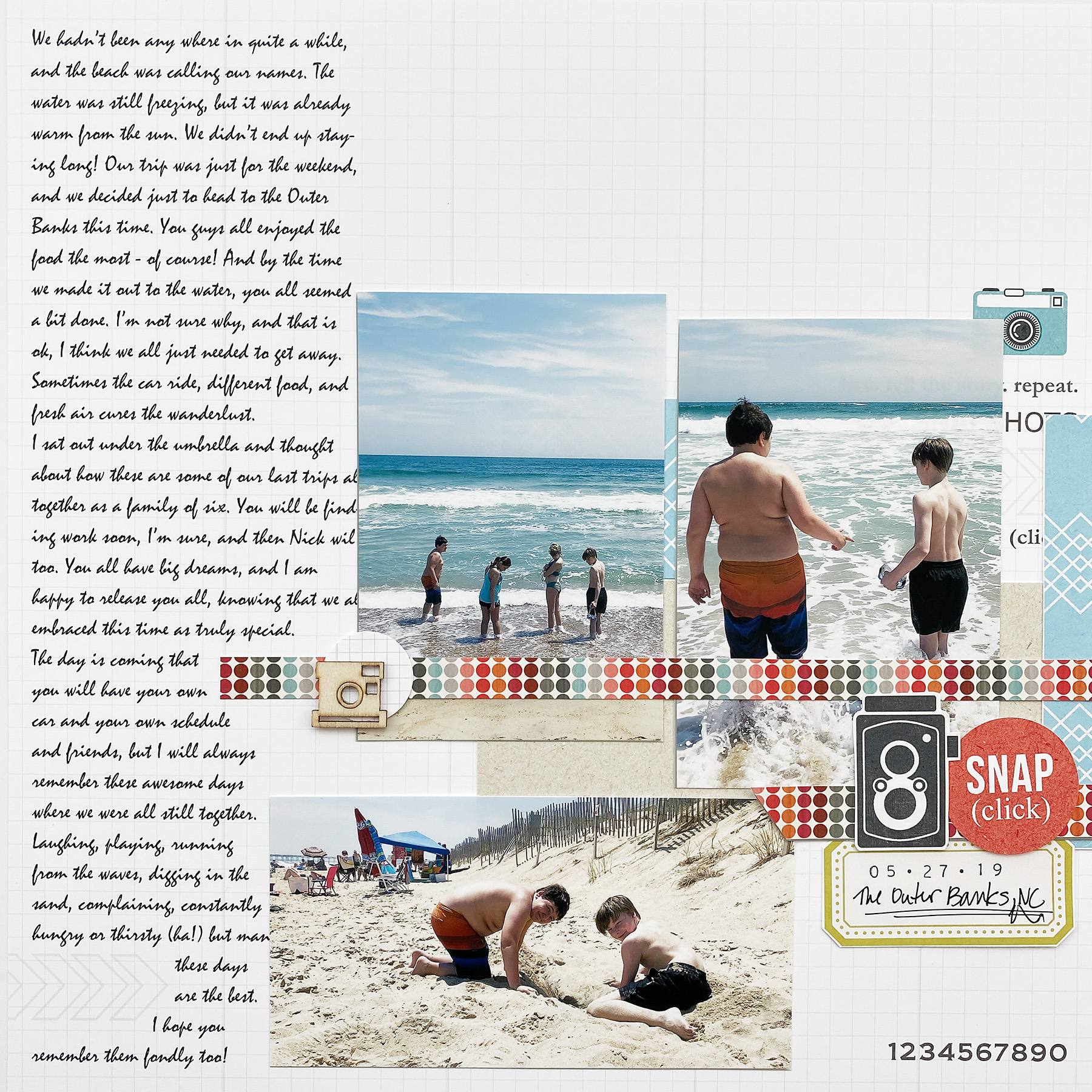Theresa Moxley Sahlin Studio Design Team | The Outer Banks Hybrid Scrapbook Layout