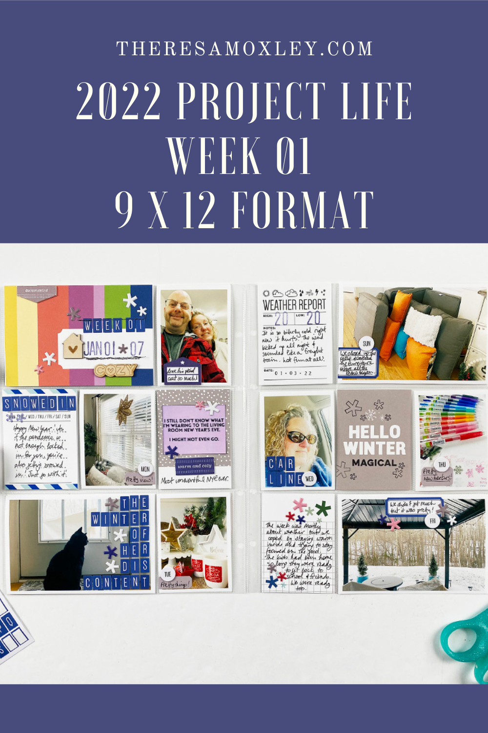 Theresa Moxley | Project Life 2022 January Week 01 Layout