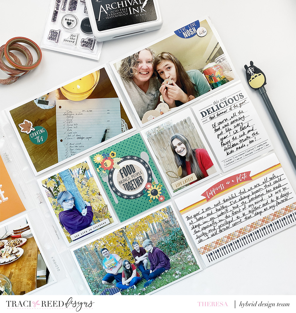 Traci Reed Creative Team | Thanksgiving 2020 Project Life Layout With Foodie Digital Kit