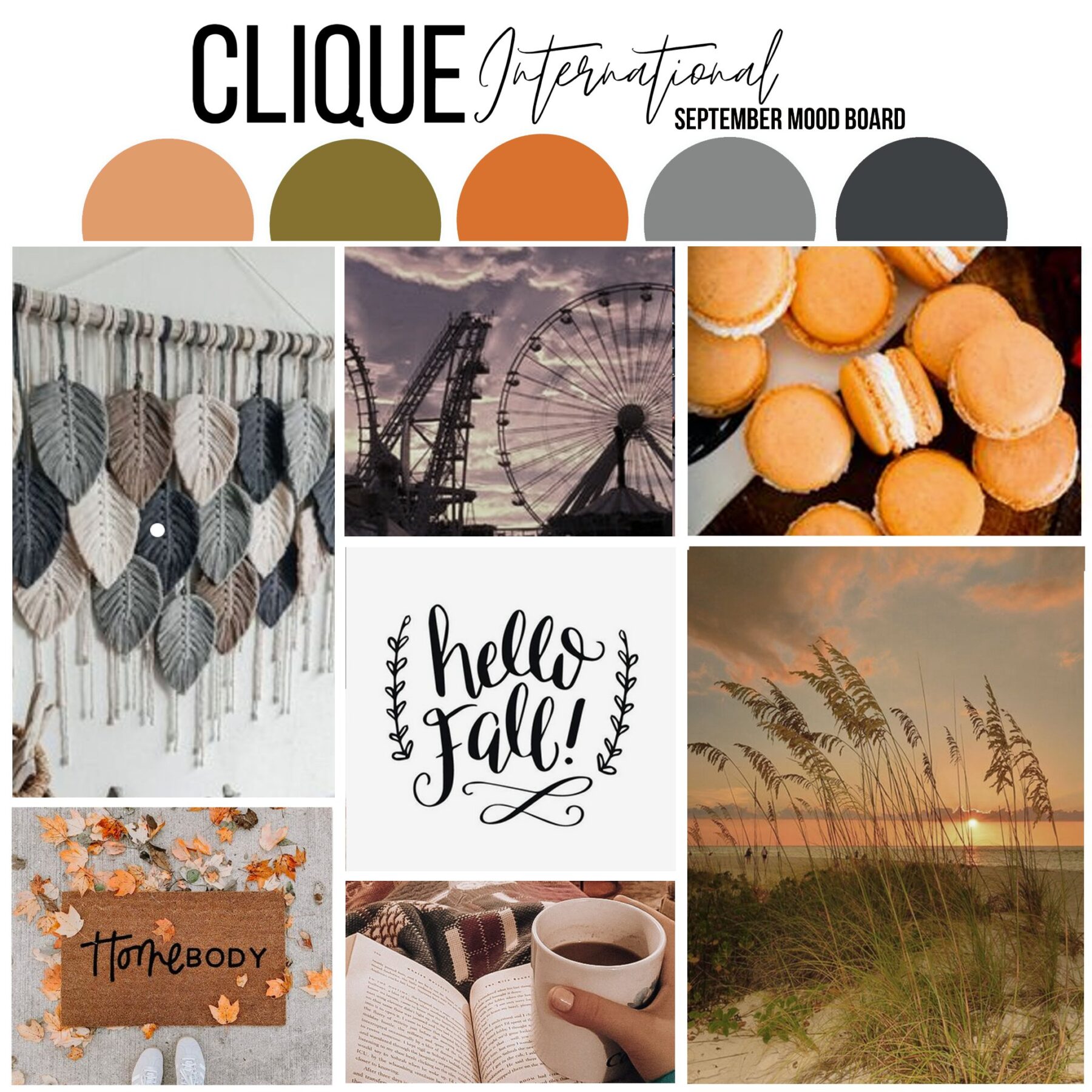 Clique Kits Creative Team | September Mood Board Scrapbook Layout with Cape May Kit