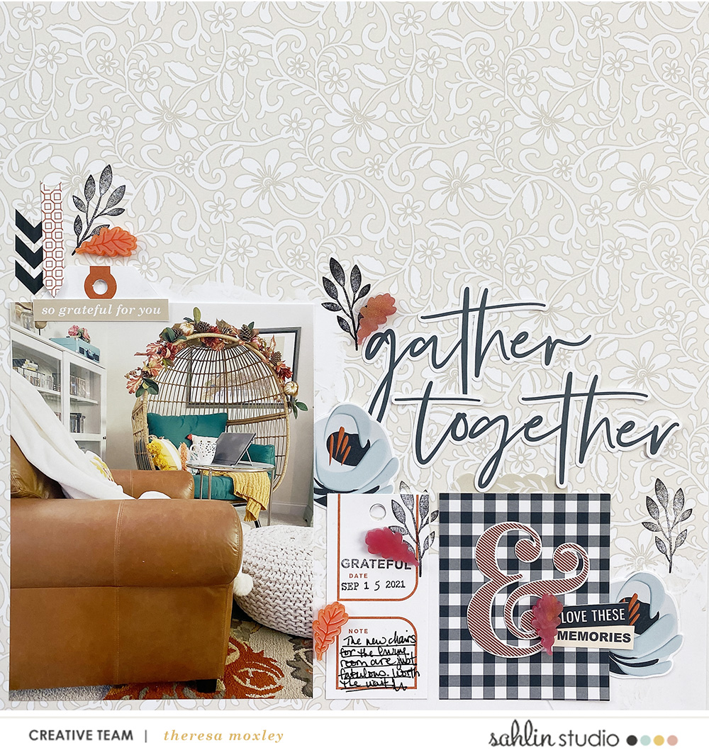 Sahlin Studio Creative Team | Gather Together Scrapbook Layout With October Template